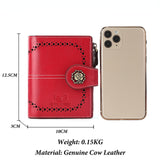 Royal Bagger RFID Short Wallets for Women Smooth Genuine Cow Leather Female Purse Korea Fashion Card Holder Small Pocket Elegant