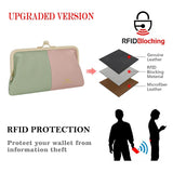 Royal Bagger RFID Contrast Clutch Purses for Women, Leather Evening Bag with Kiss Lock, Multi Layer Mobile Phone Wallet 1868