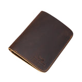 Royal Bagger Vintage Short Wallets for Men Genuine Cowhide Crazy Horse Leather Card Holder Simple Thin Bifold Wallet Purse 1446