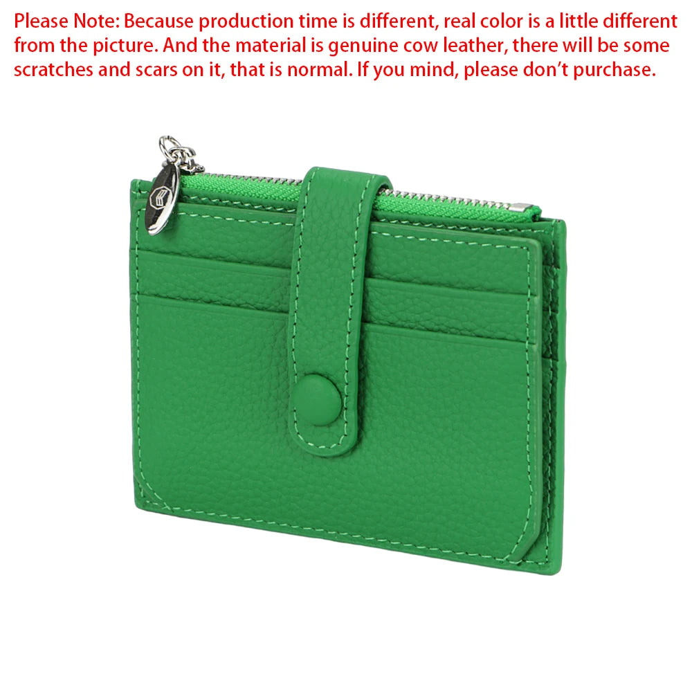 Royal Bagger Thin Credit Card Holder for Women Genuine Cow Leather Coin Purses Fashion Casual Small Wallet Purse 1566