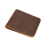 Royal Bagger Vintage Short Wallets for Men Genuine Cowhide Crazy Horse Leather Card Holder Simple Thin Bifold Wallet Purse 1446